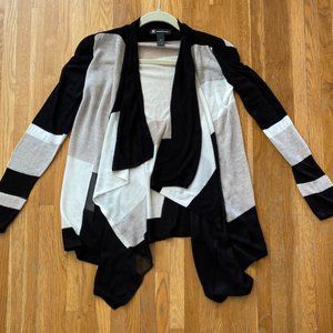 INC International Concepts Open Front, Waterfall Cardigan, Black, Beige, White